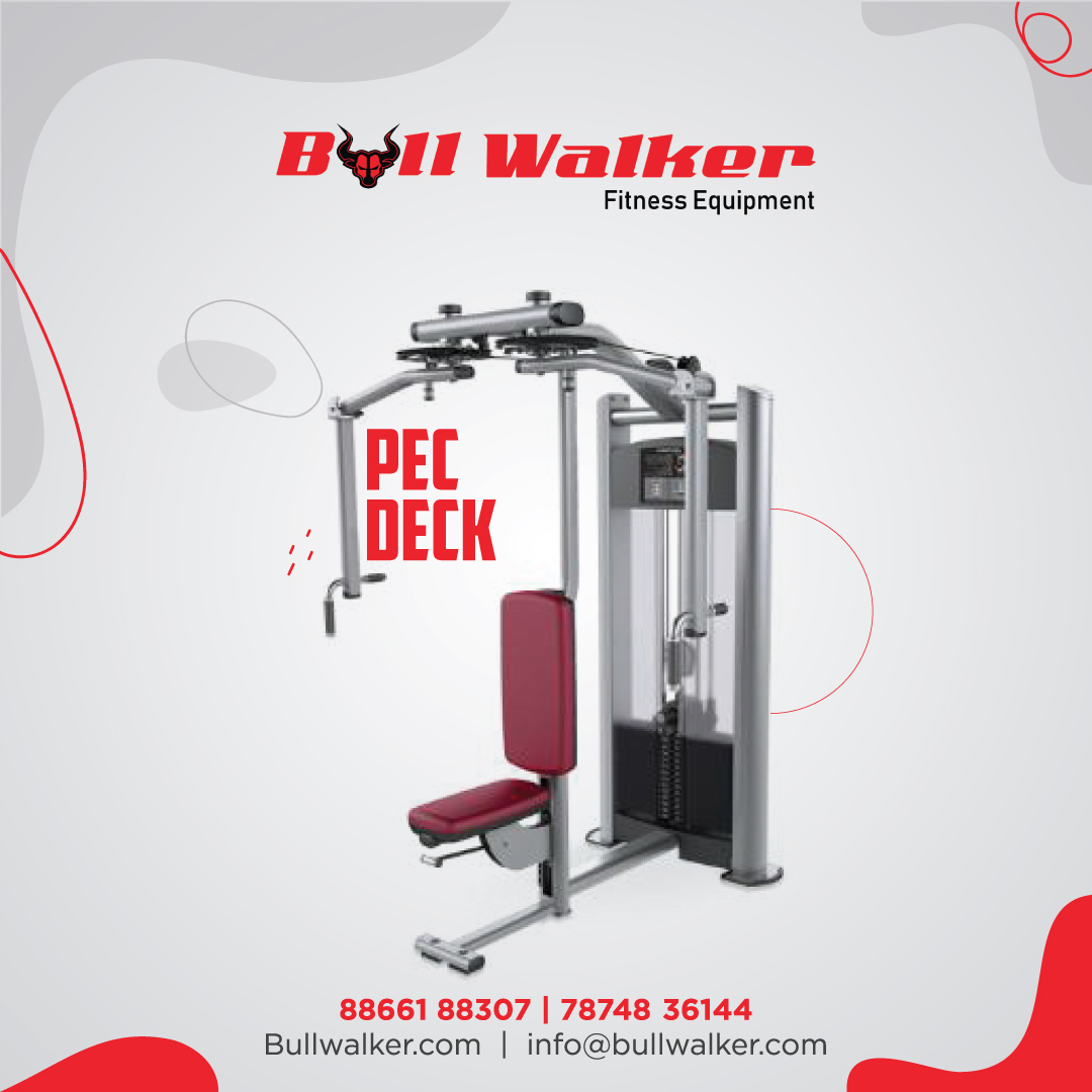 Social media product post design for Bull Walker's Pec Deck gym equipment
