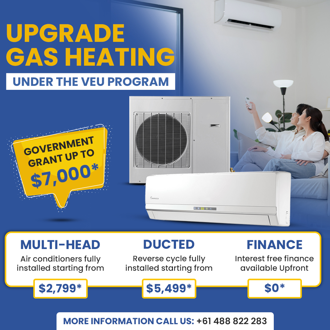 Social media ad design for a gas heating upgrade government grant offer