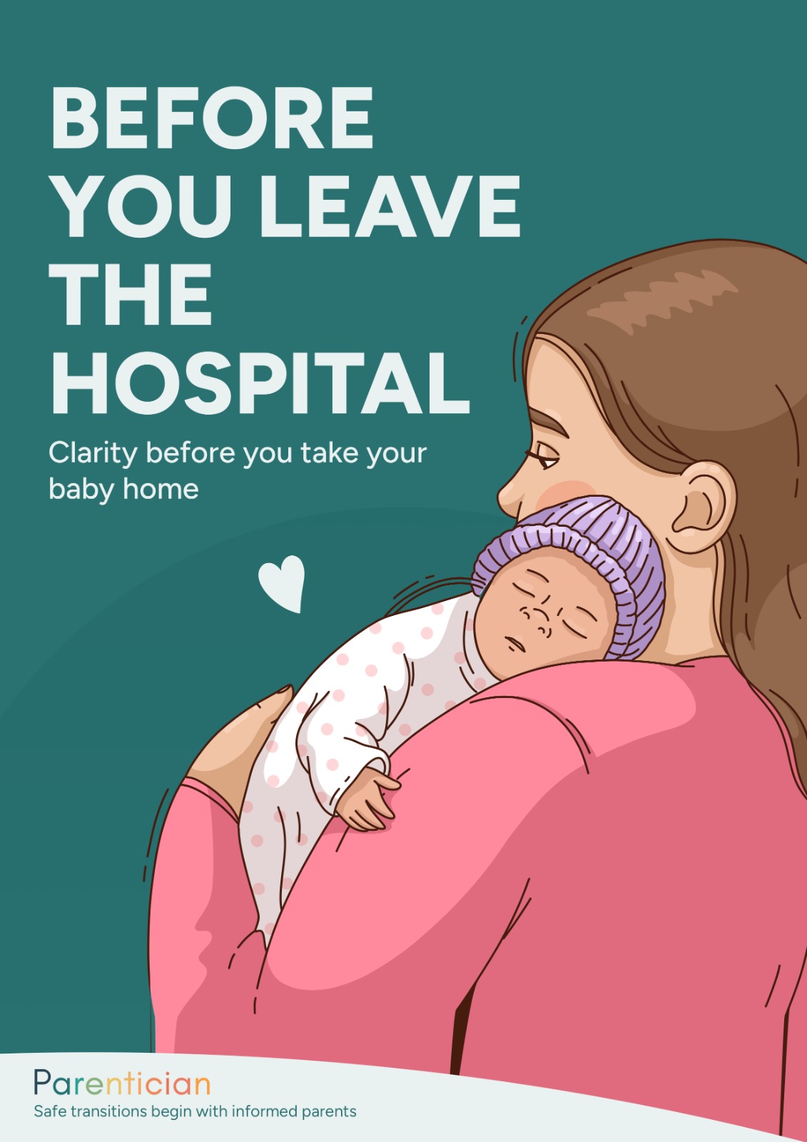 PDF cover design for Parentician's hospital discharge guide