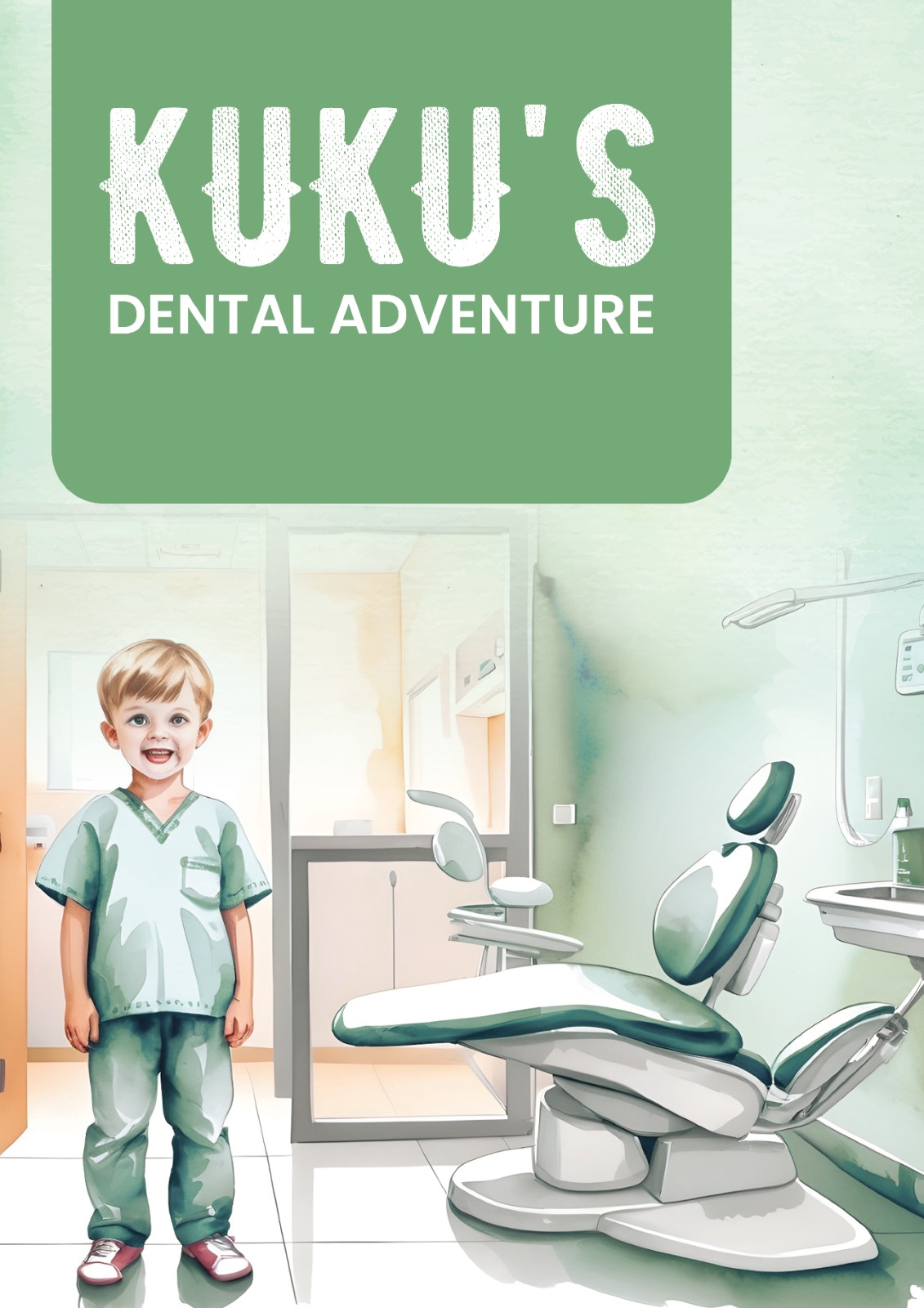 PDF cover design for Kuku's Dental Adventure children's storybook