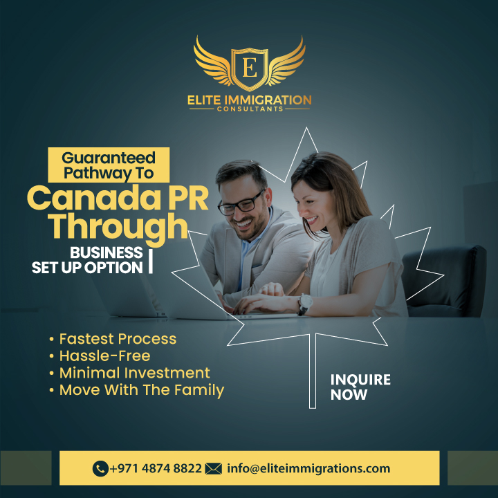 Social media ad design for Elite Immigration Consultants' Canada PR business pathway
