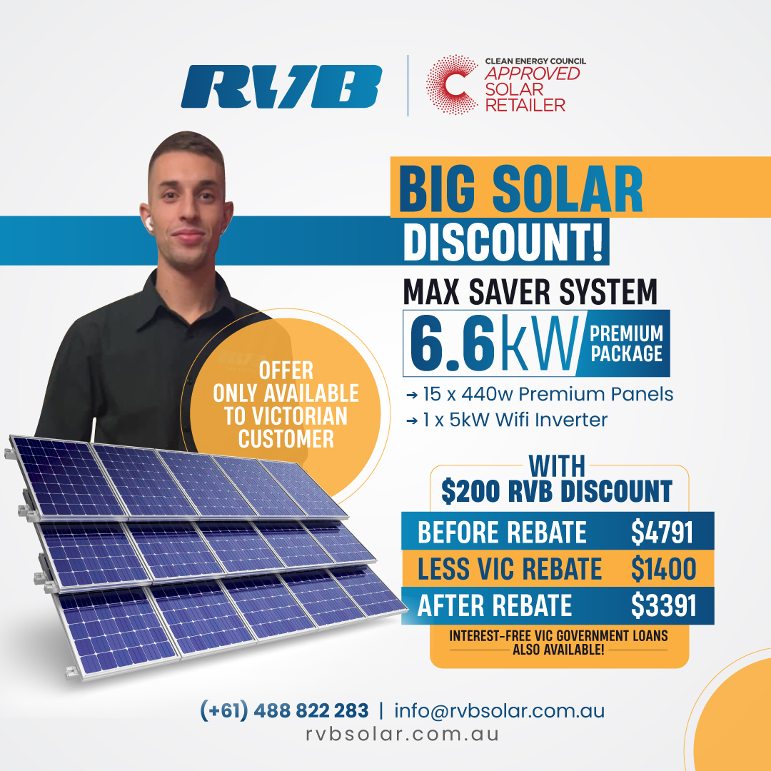 Social media ad design for RVB Solar's discount promotion